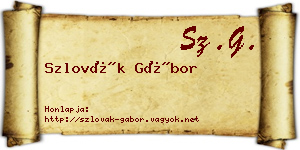 Szlovák Gábor névjegykártya
