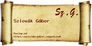 Szlovák Gábor névjegykártya
